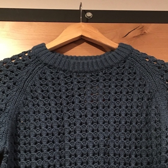 CLUB MONACO Wool Alpaca Blend Sweater Teal Blue Size S - Picture 3 of 6